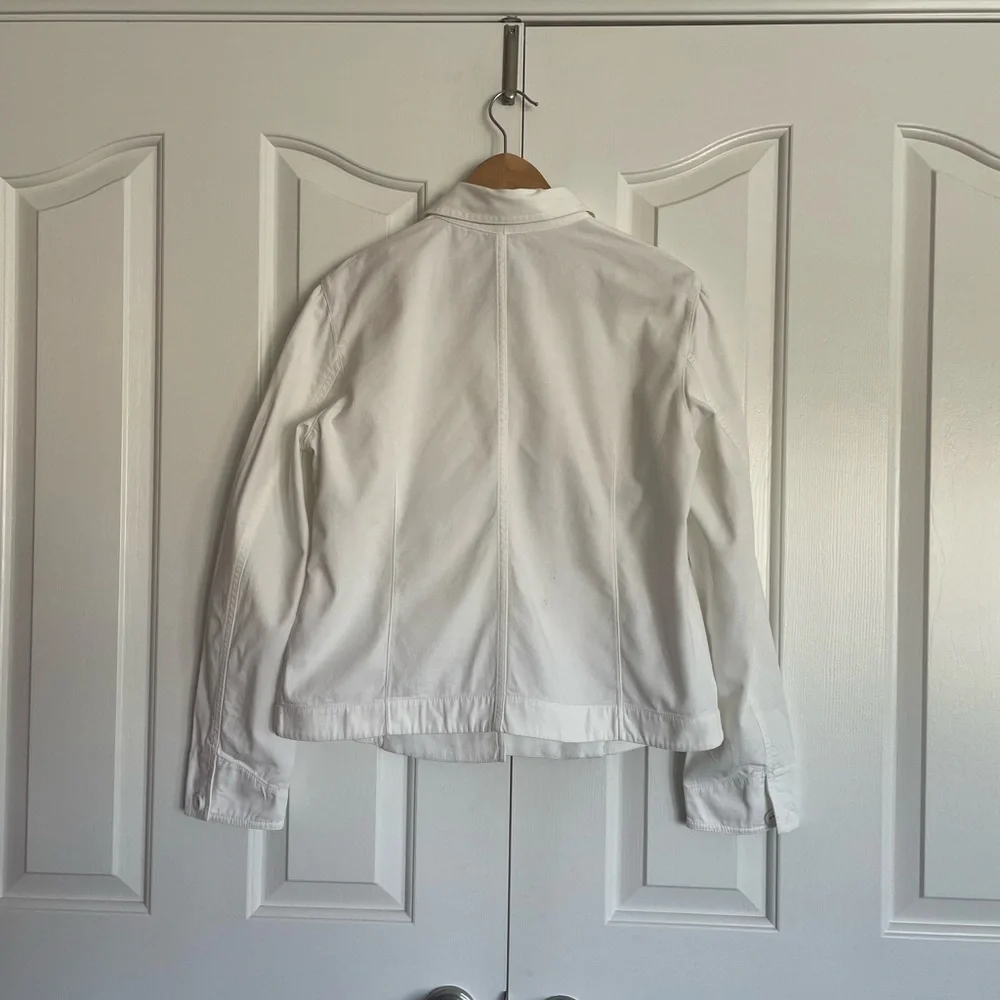 Eileen Fisher White Organic Cotton Canvas Jacket Blazer S EUC - Picture 2 of 16
